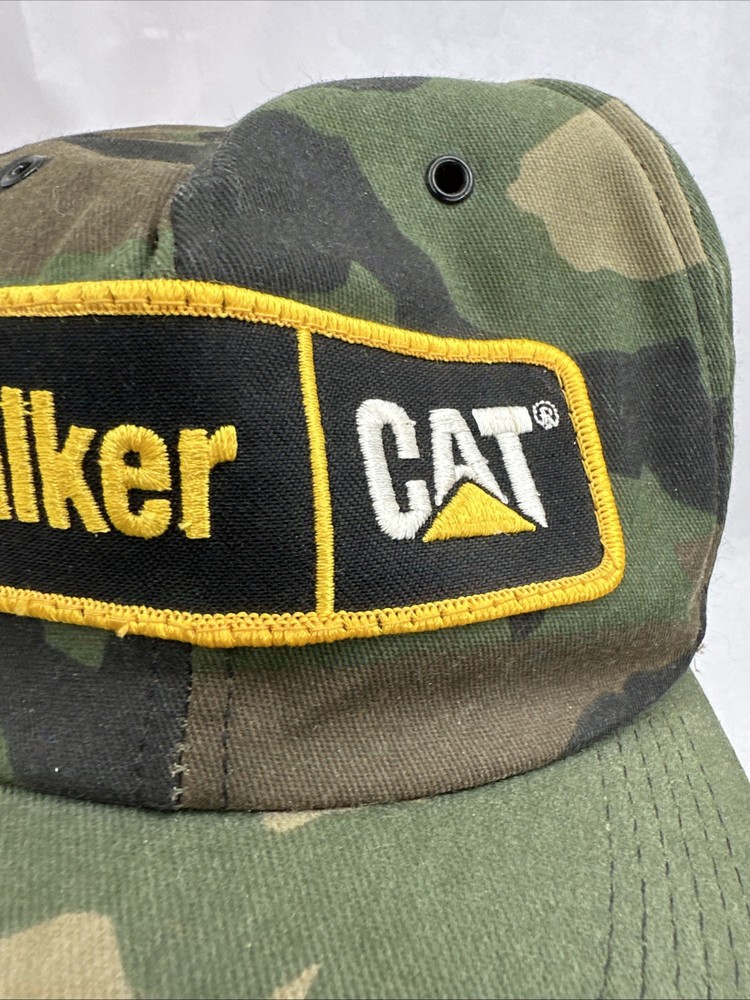 Walker CAT Caterpillar Patch Hat Snap Back Vintage Camo