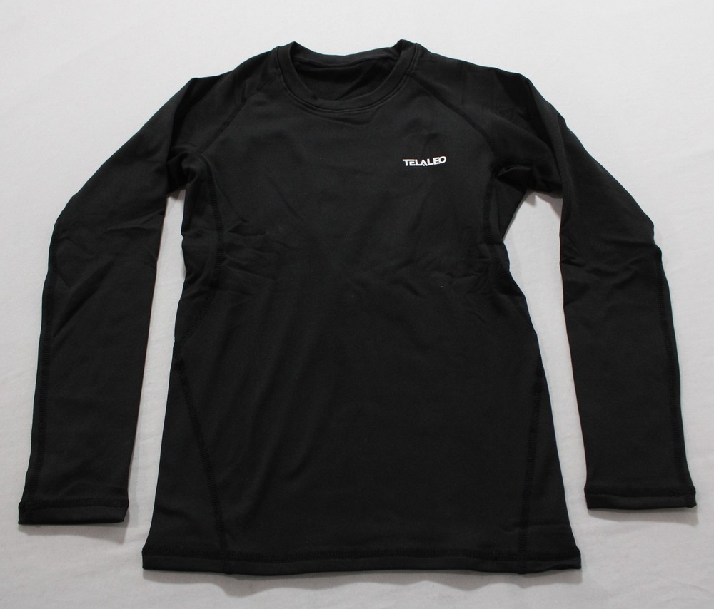 Telaleo Unisex Kids 2pc Compression Base Layer Undershirt EJ3 Black/Blue Size XS