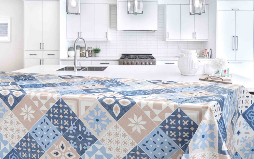 Rectangular Stainproof Plastic Tablecloth, Modern PVC Table Cover