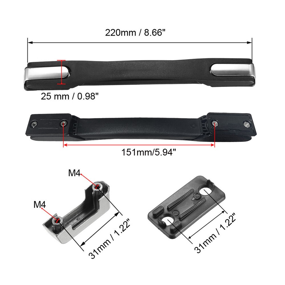 Luggage Handle 220mm Long Strap Grip Replacement for Suitcase Case Black