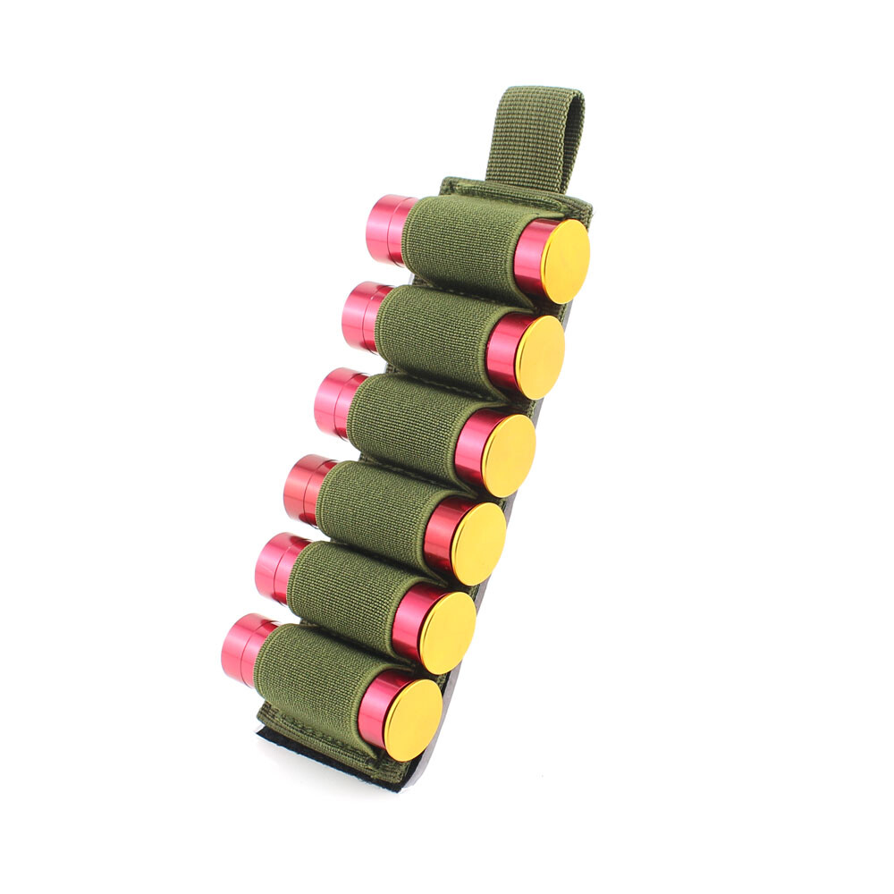 Tactical 2pcs 6 Rounds 12 Gauge Hook Loop Shotgun Shell Holder Ammo Carrier