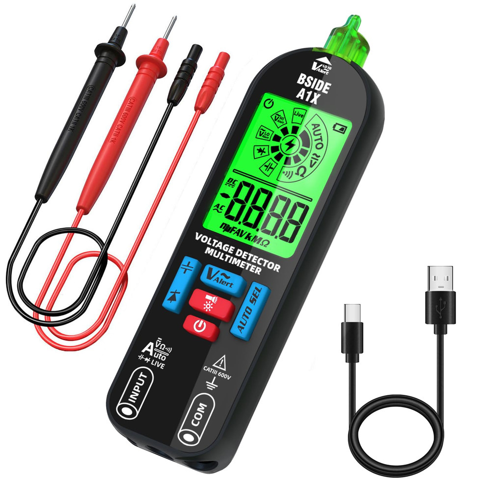 Smart Digital Multimeter Tester Rechargeable Electrical Voltmeter Capacitance Di