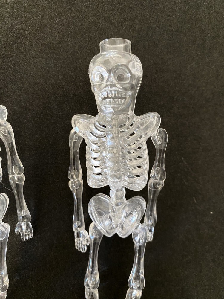 New (10) Spooky Halloween Clear Skeleton String Light Covers With Light Strand