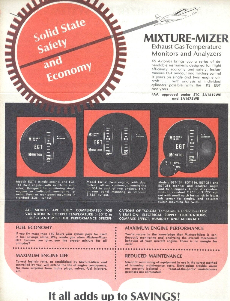 K S Avionics 1970 Mixture Mizer Product Specification & Price Sheets