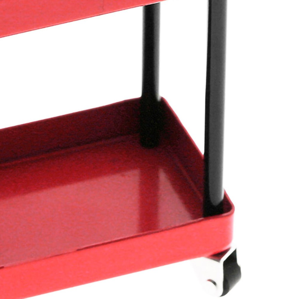 (Red)Service Tool Cart | 2-Tier Tools Storage Trolley | Mobile Workshop