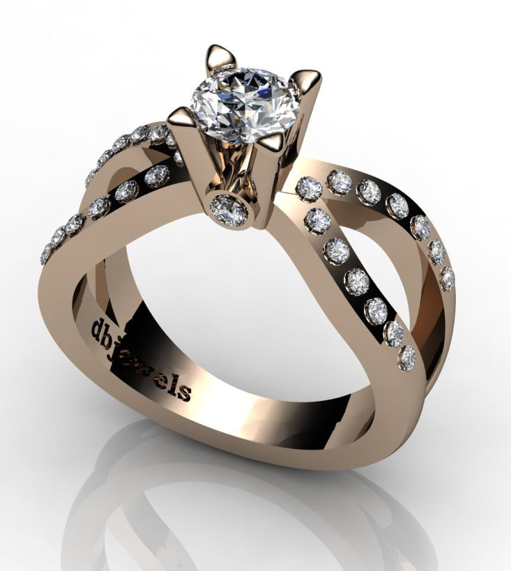 18K gold RING SETTING for Diamond or Gemstone DR0237