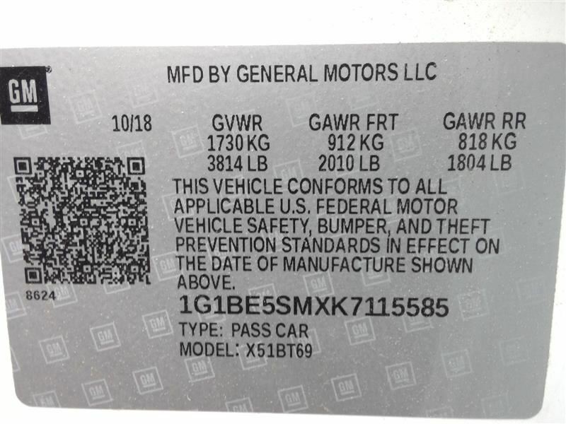 CRUZE 2019 Speedometer 367303