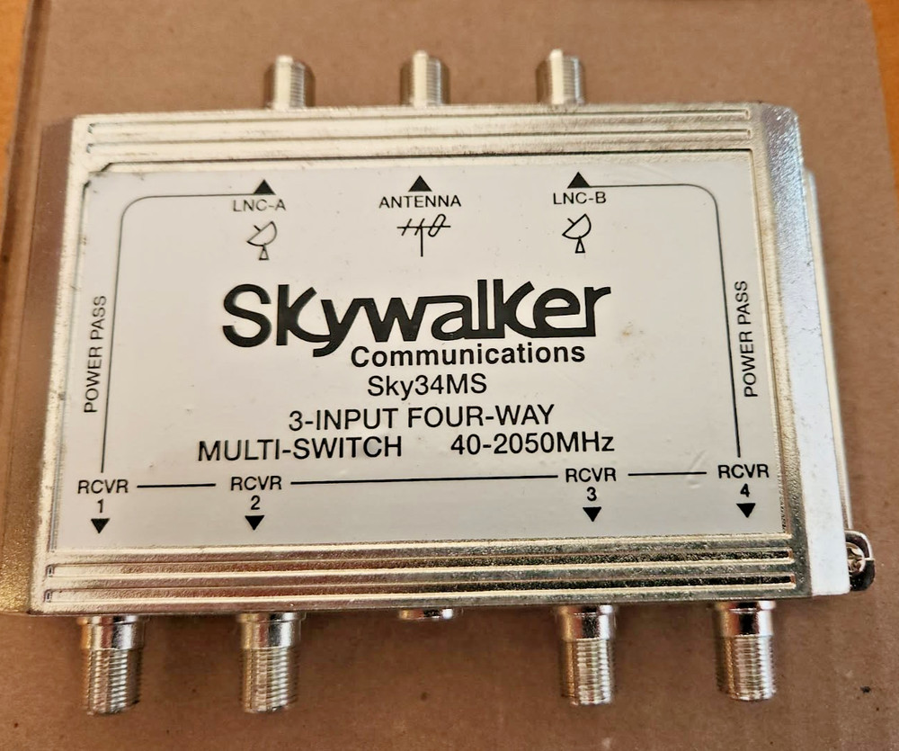 Skywalker SKY 34MS 3-Input 4-Way Multi Switch | Satellite TV Distribution