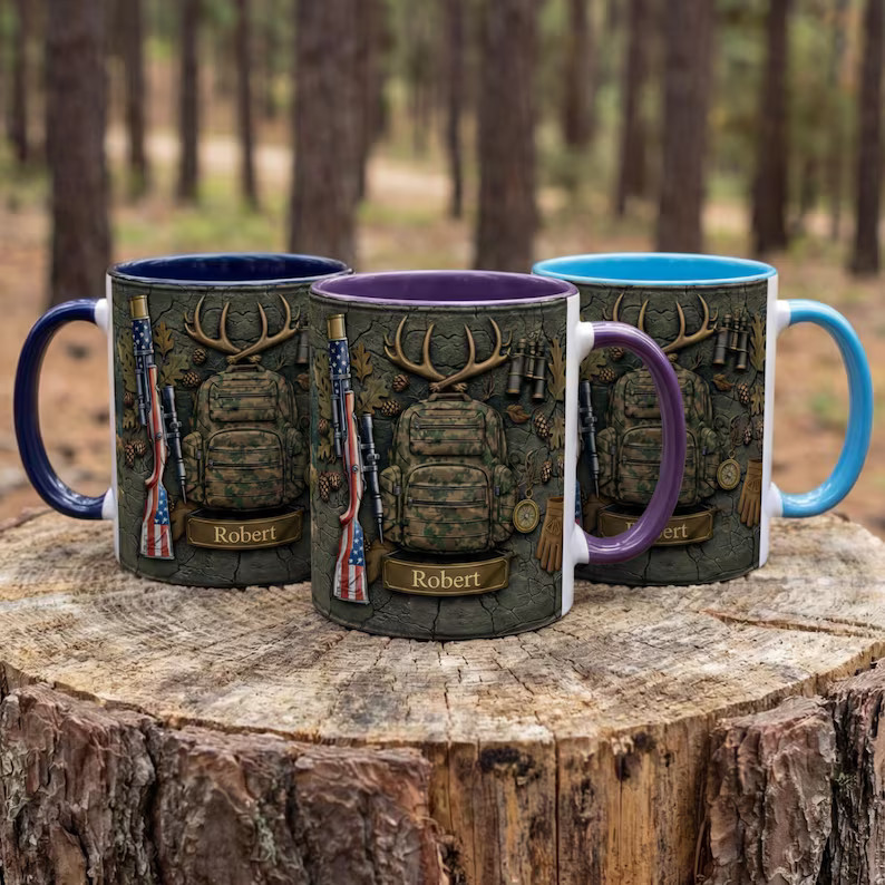 Personalized Name Hunting Mug Custom Hunter Gift Coffee Cup Deer