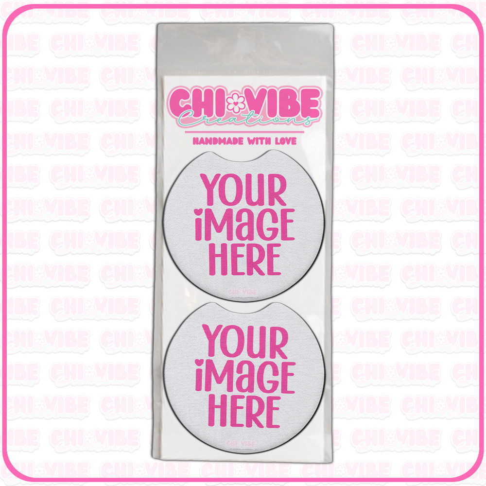 Custom Car Coasters 2pc Set Custom Handmade Cup Holder Inserts