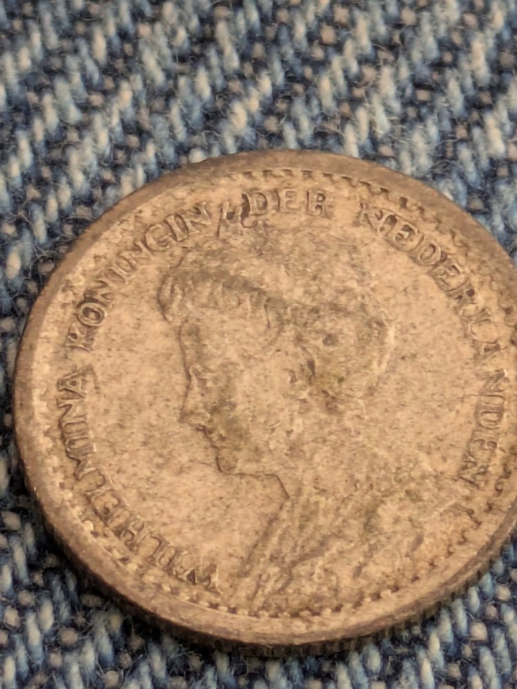1917 Netherlands 10 Cents Silver