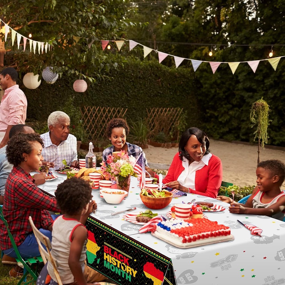 6 Pieces Black History Month Tablecloth 6 Pack,