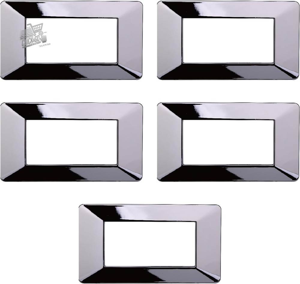 5 Plates 4 Modules Compatible Vimar Plana Polished Chrome Technopolymer Cycle Series