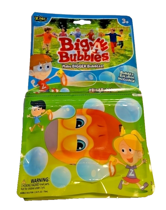 Zing Big-A-Bubble Make Bigger Bubbles W/ Solution - 2 Random Packages (Lot Of 2)