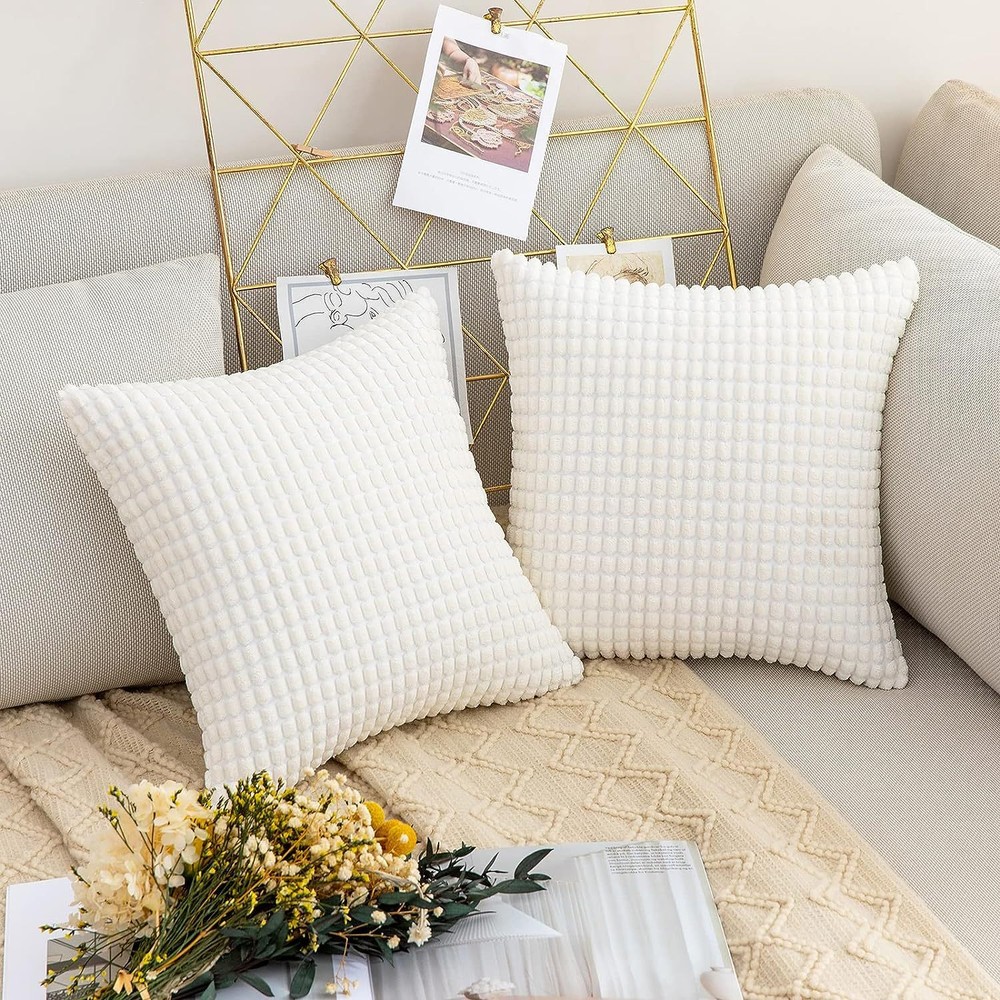 Soft Corduroy Solid Cushion Cover Throw Pillow Cases Home Sofa Bed Decor US