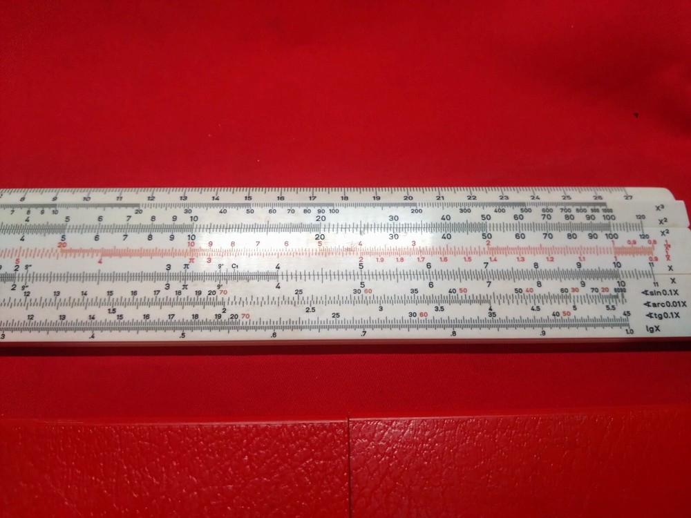 Soviet logarithmic multi ruler, slide Ruler smal made in USSR