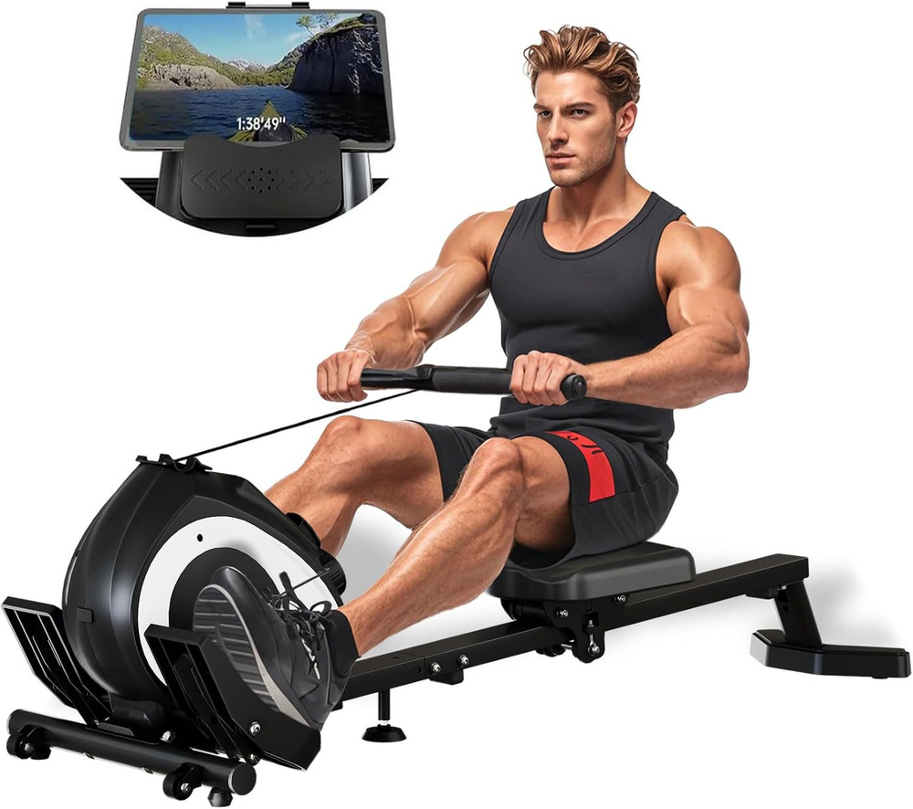 Magnetic Rowing Machine for Home | Adjustable 8-Speed Booster | Burn Fat & Sculp