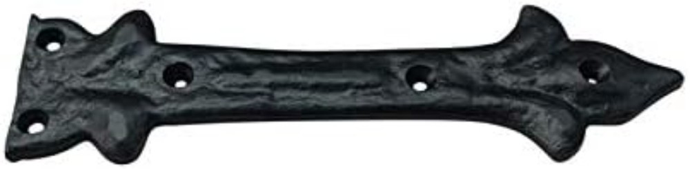 Rustic Cast Iron Hinge 6.5" Decorative Dummy Hinge 4-Pack Matte Black