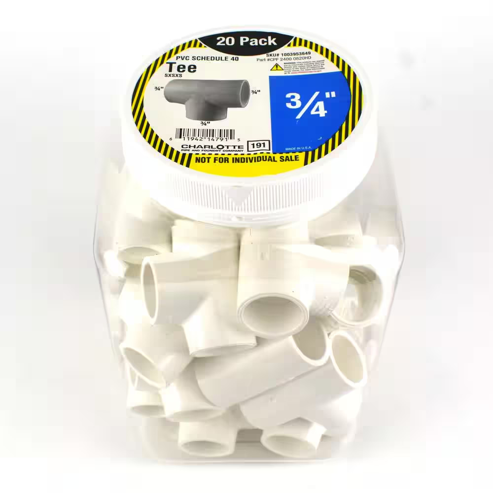 3/4 In. Schedule 40 Tee S X S X S Pro Pack (20-Pack)