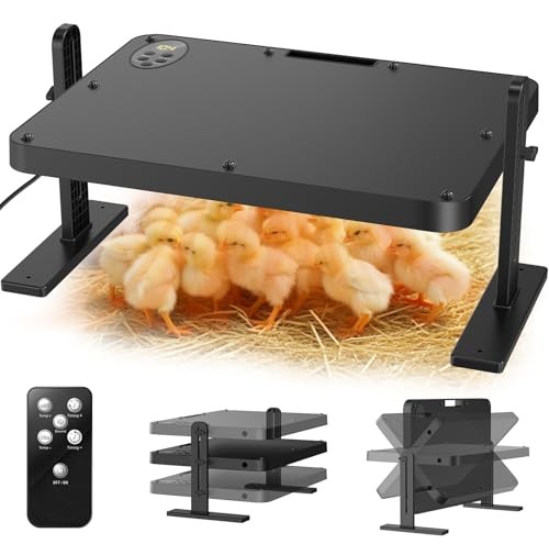 Chick Brooder Heating Plate with 86–194℉ Adjustable Temp, 12H Timer, Black