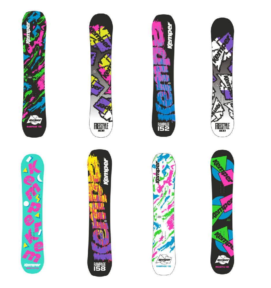 KEMPER SNOWBOARD 152, 155, 158, 161 CM MULTIPLE COLORS *DISTRESSED PKG
