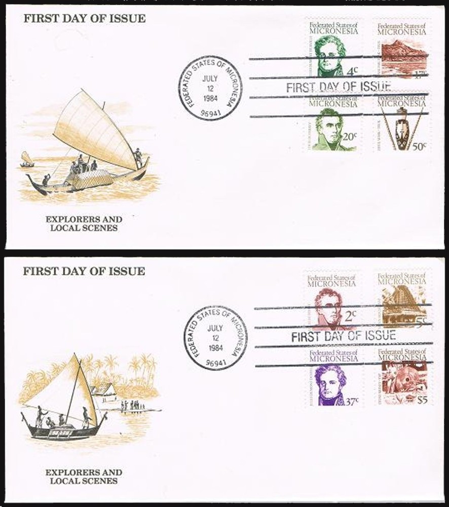 Micronesia 5-20,FDC.Michel 5-20. Early Explorers and main Features,1984.