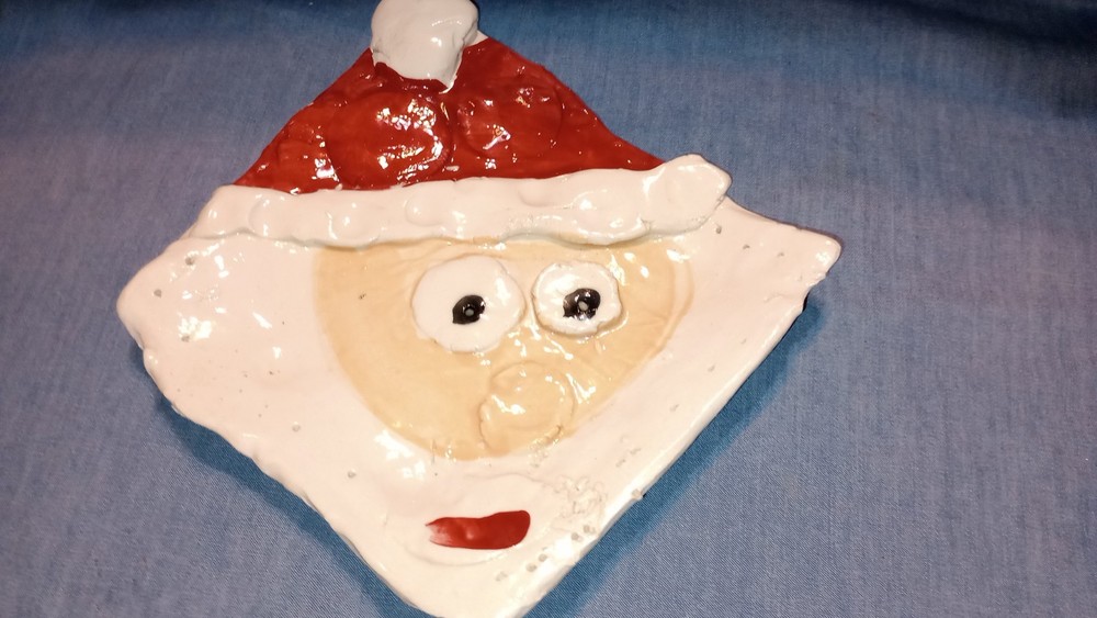Original Handmade Santa Claus Decorative Plate/Display Piece