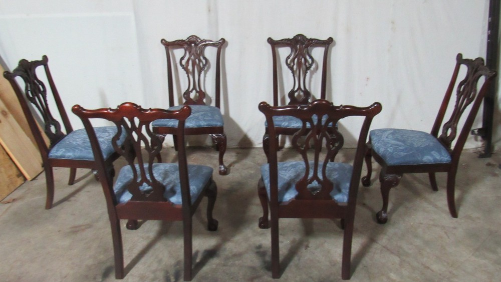 Set Chippendale Mahogany Thomasville Dining Room Chairs