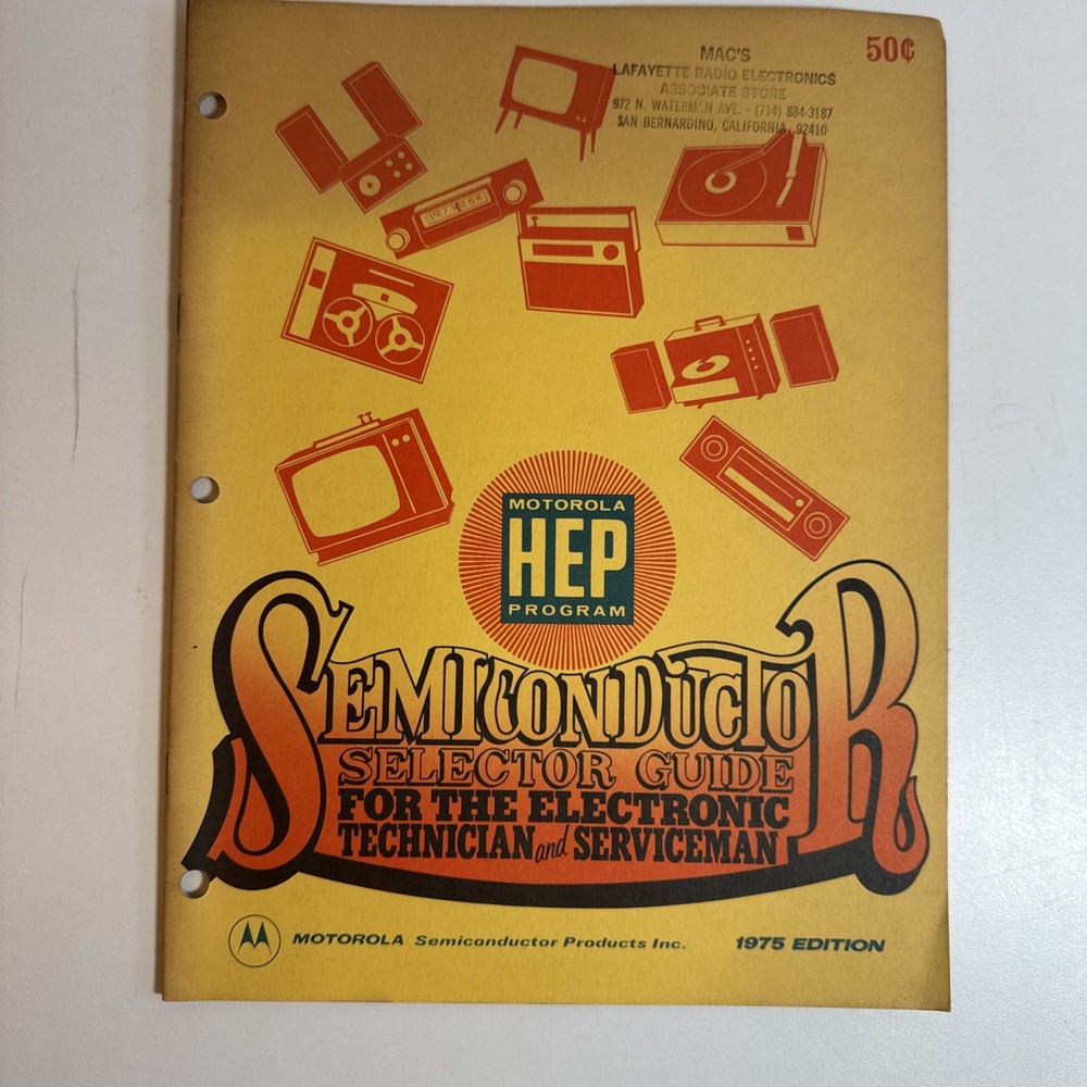 Motorola Cross Reference Semiconductor 1975 HEP Selector Guide