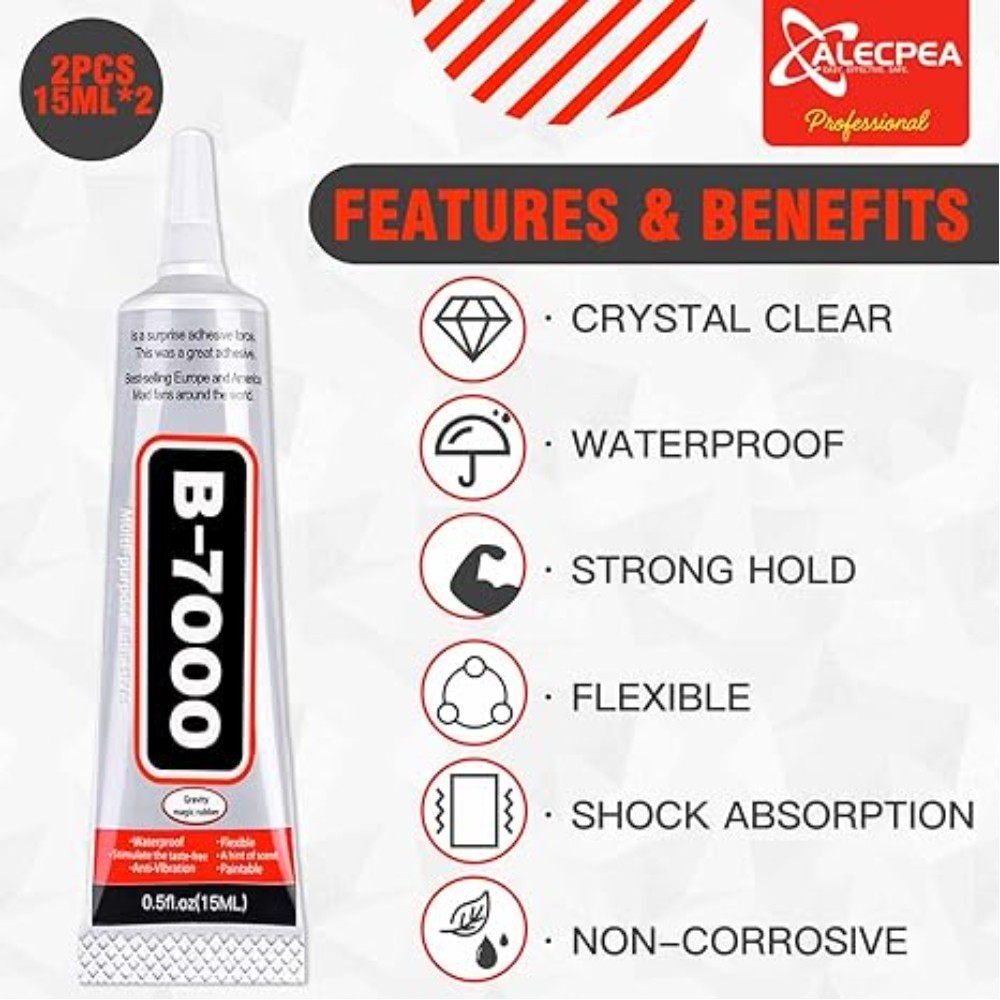 B-7000 Adhesive Multi-Function Glues, Pegamento Multiuso Transparente, (2 Pack)