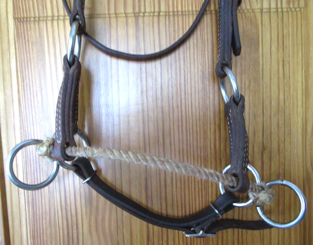 WEAVER LEATHER SIDE PULL, BITLESS BRIDLE HORSE SIZE