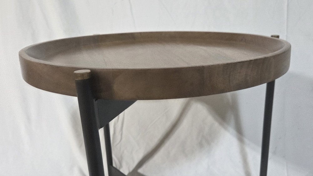 Poly & Bark Marquisa Mango Wood 20" Round Side Table