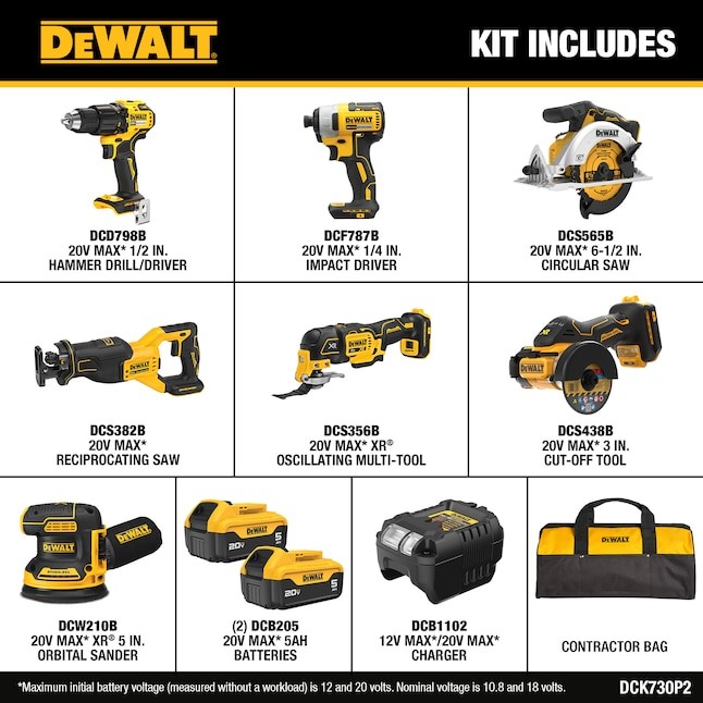 DEWALT DCK730P2 20V MAX 7-TOOL COMBO KIT
