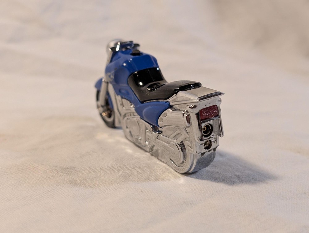 Vintage Blue Motorcycle Pocket Cigarette Cool Lighter with light!