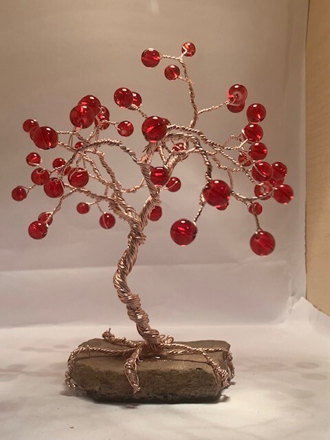 Handcrafted Wire and Bead Bonsai Tree