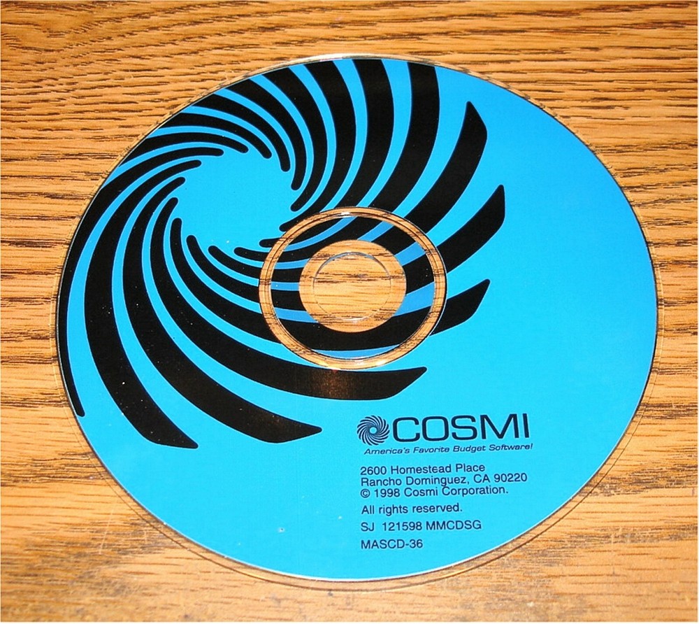 Cosmi - America's Favorite Budget Software - 1998  CD-ROM