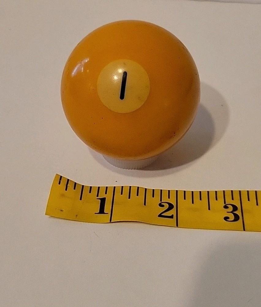 Vintage No. 1  Solid Yellow Pool Ball Billiard 2" Replacement (G)