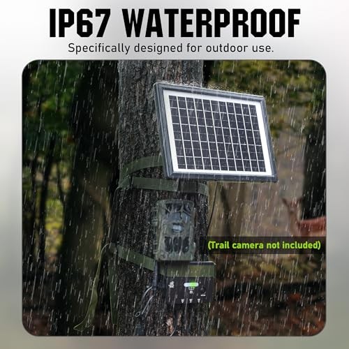Solar Panel for Trail Camera, Solar Battery Charger with Controller and 6W