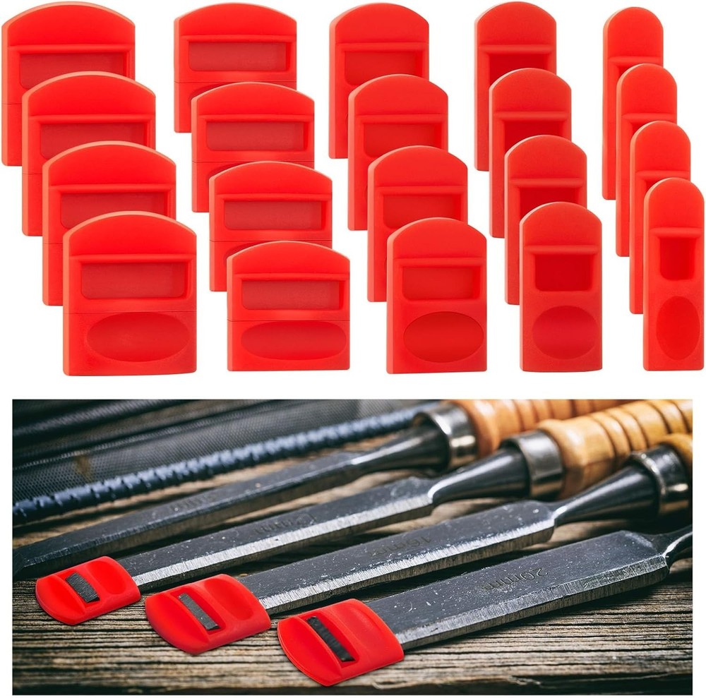 20 Pcs Soft Silicone Chisel Edge Guard Set, Silicone Chisel Tip Tool Protectors