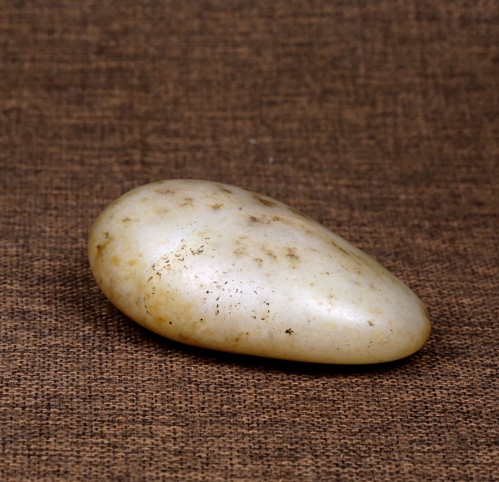 346G Certified 100% Hetian white jade(Nephrite) Raw stone 和田玉籽料原石