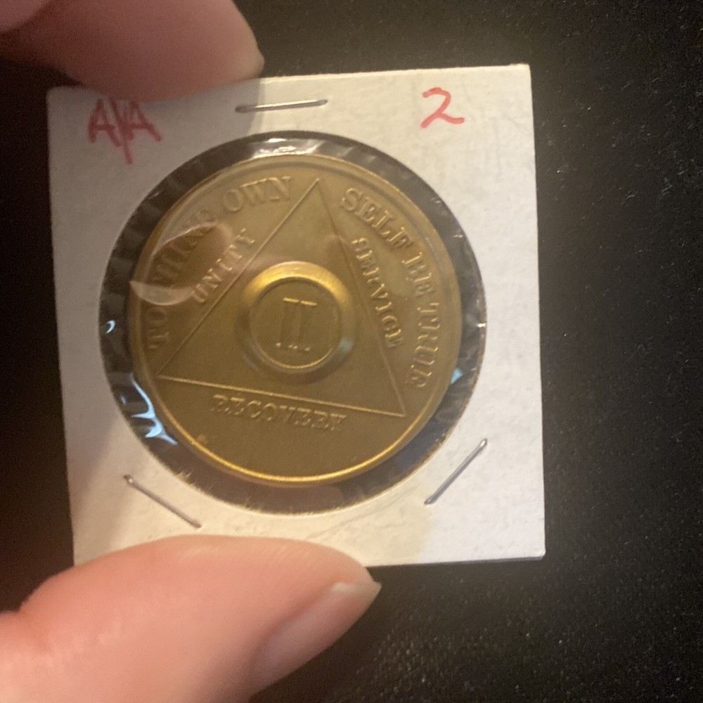 AA Token 2 year sobriety Alcoholics Anonymous token serenity prayer two years
