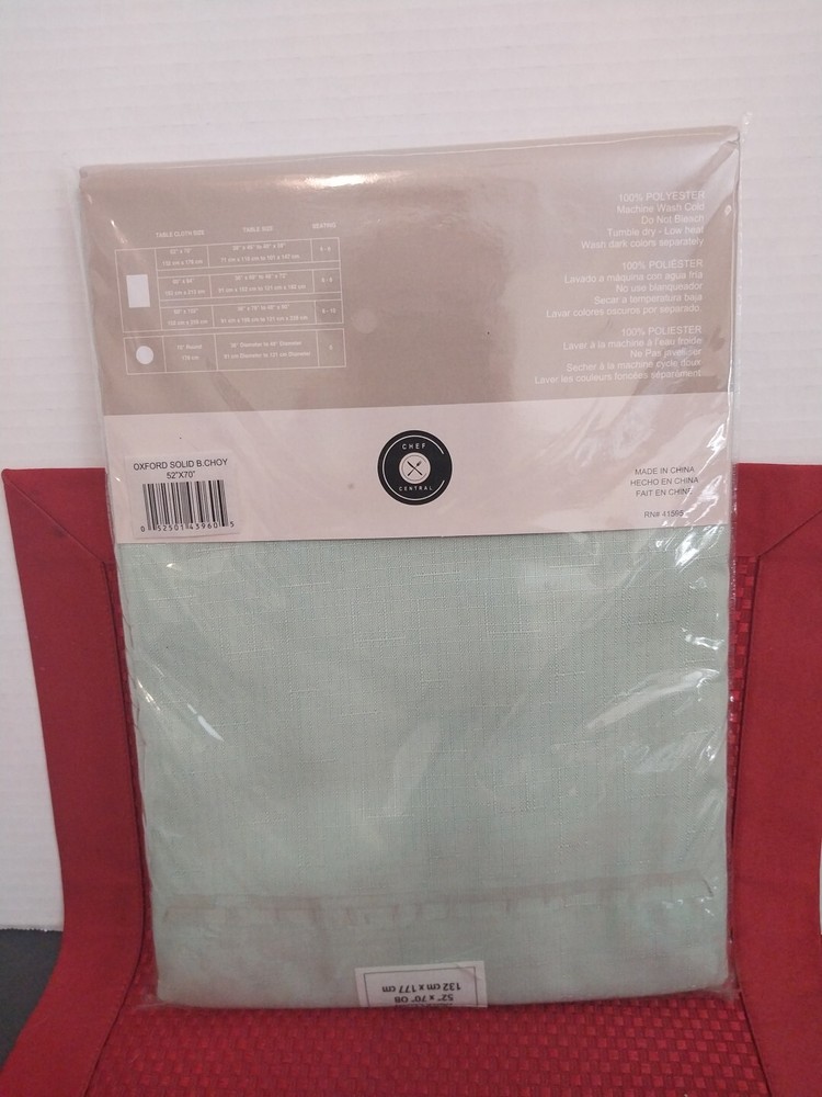 Cheft Central 52x70 Inches Tablecloth. Light/soft Mint. Stain Resistant And...