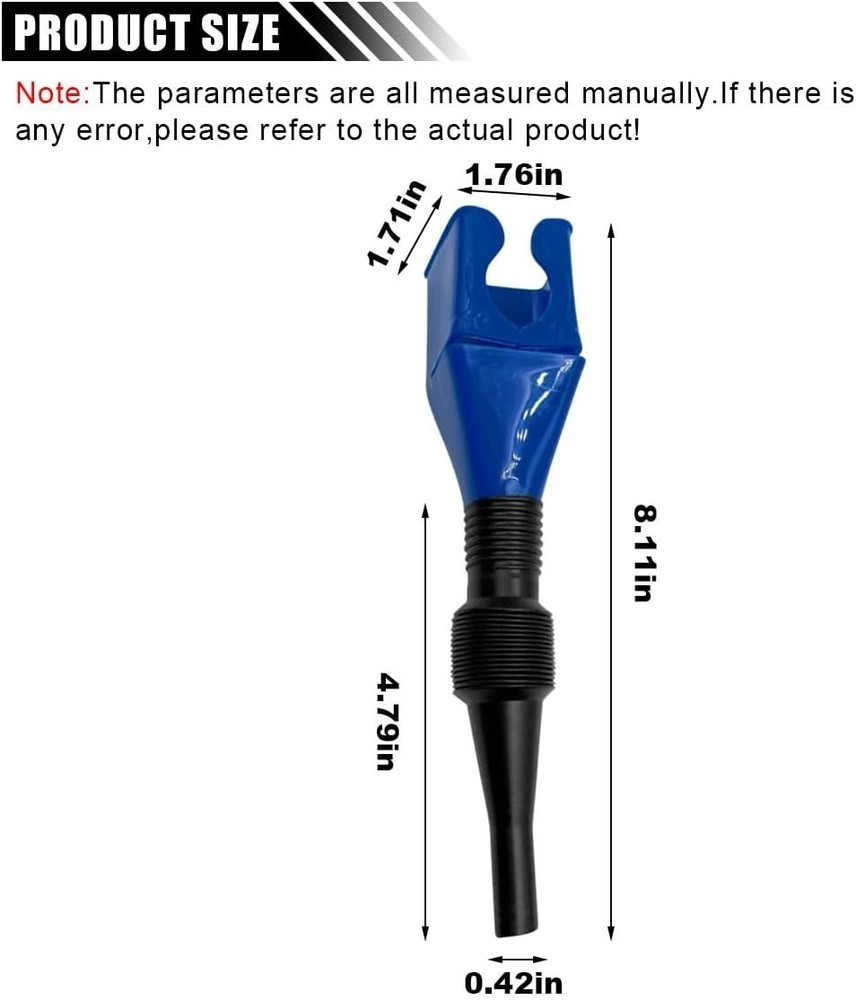 Retractable Car Fuel Funnel, Plastic Car Draining Tool Clasp Funnels, Flexibl...