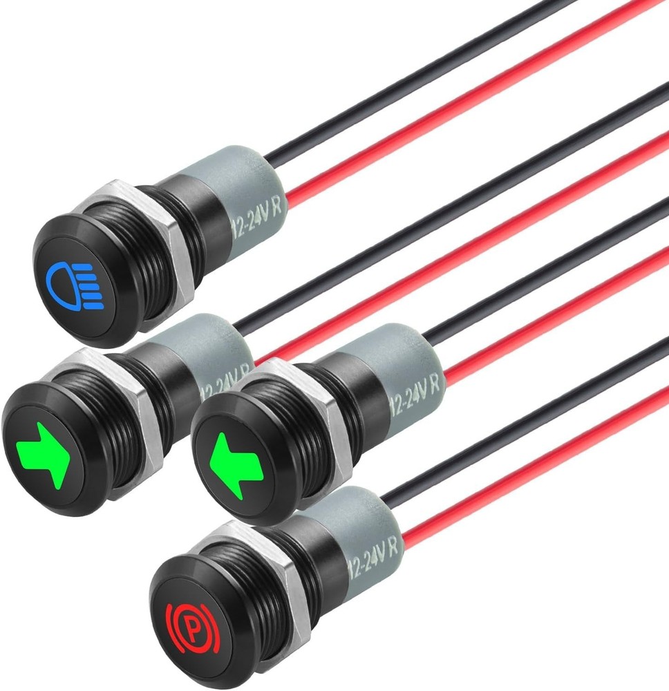 12V LED Indicator Small Light Indicator Waterproof 1/2(12Mm) Panel Cutout 12V