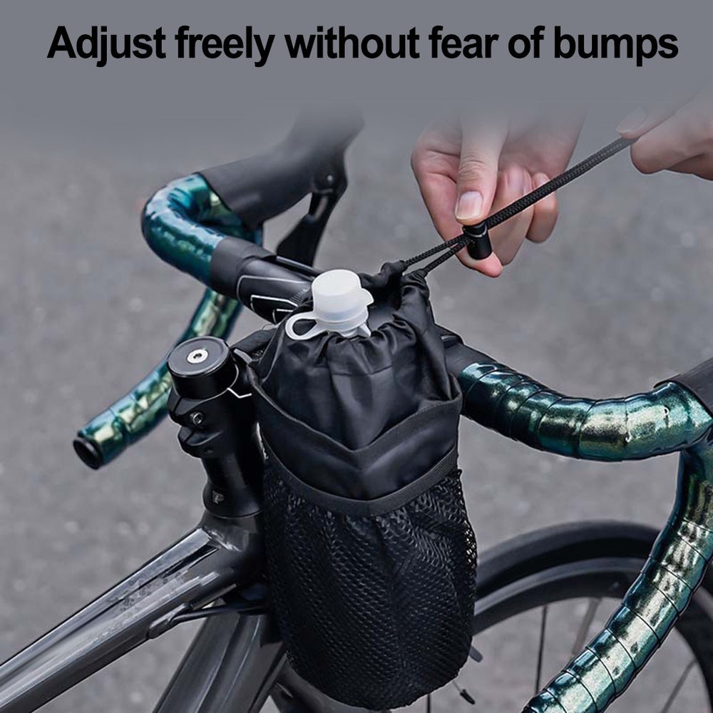 Quick Access and Secure Storage with Drawstring Bike Handlebar Stem Bag