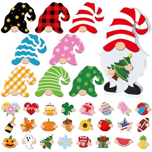 33 Pcs Chriatmas Interchangeable Gnome Decor Chriatmas Gnome Classic
