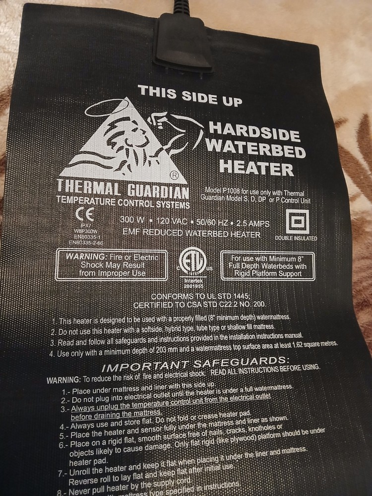 Thermal Guardian Quantum Solid State Hardside Waterbed Heater P1008 Control