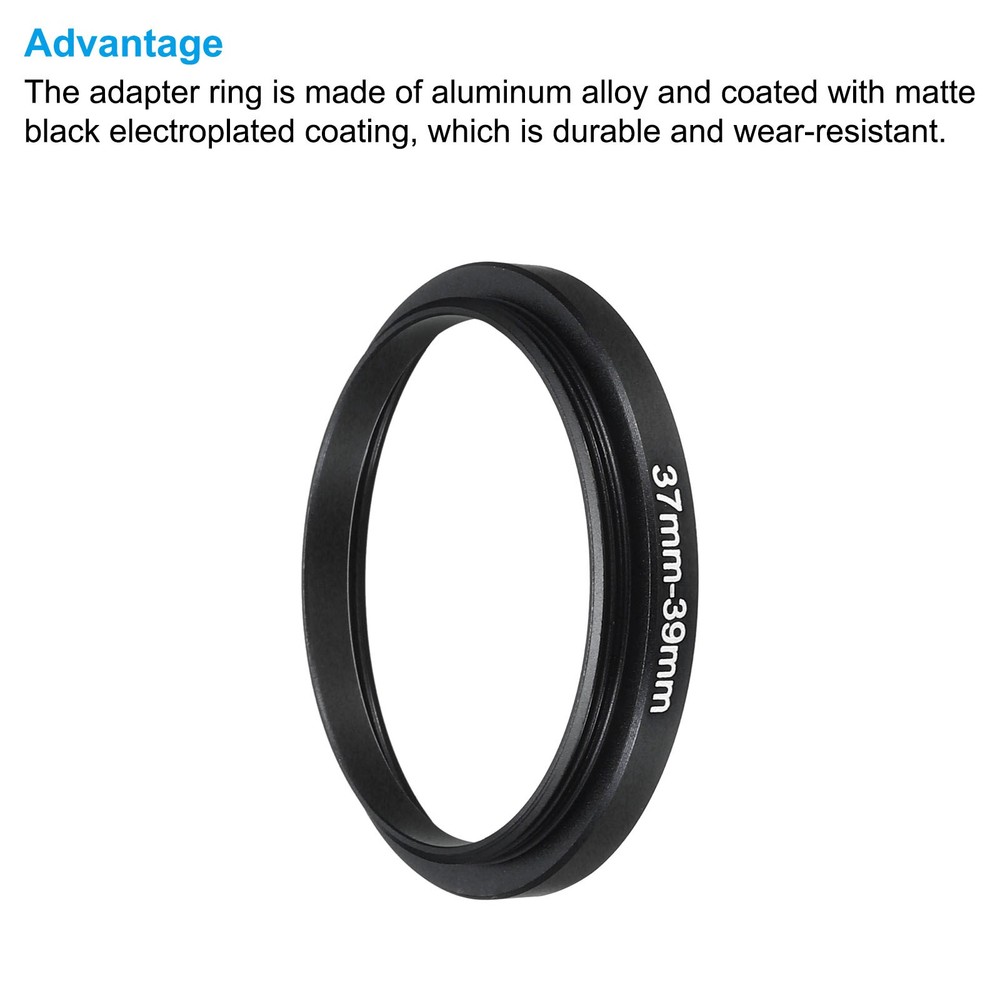 37mm-39mm Step Up Ring Camera Lens Filter Adapter Ring Filter with Cloth