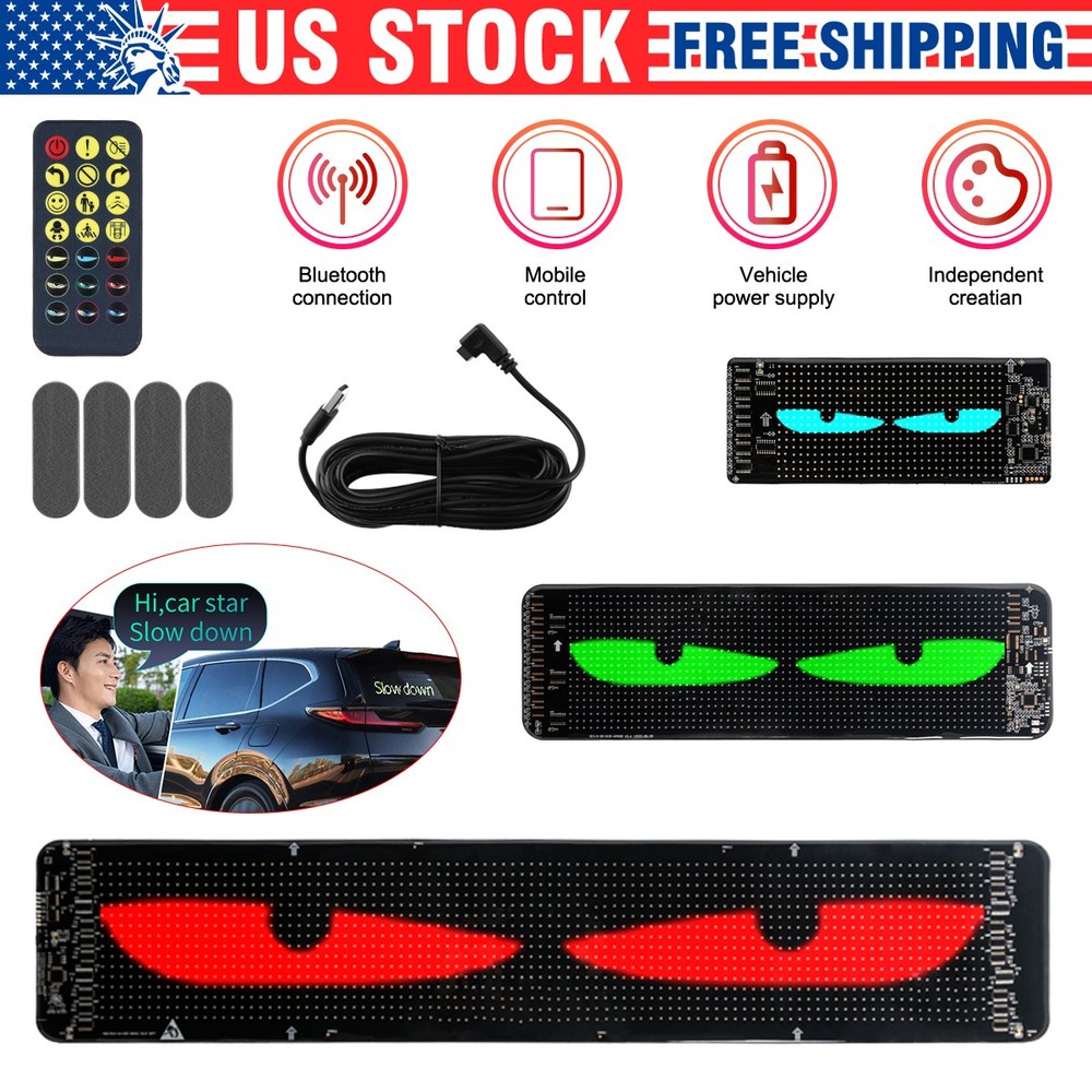 USB HD LED Car Flexible Sign Scrolling Message Display Screen APP Programmable