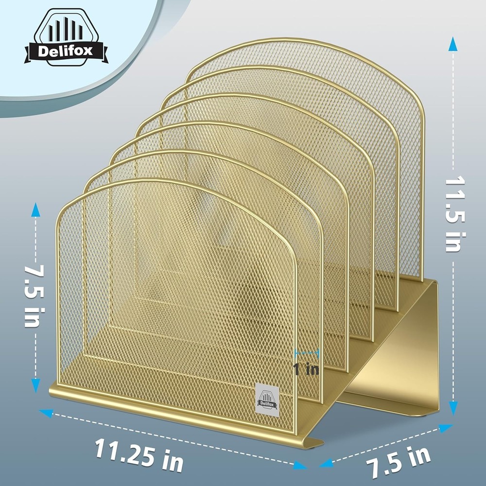 Sturdy Inclined File Organizer - Modern Desktop Solution for Classroom & Home